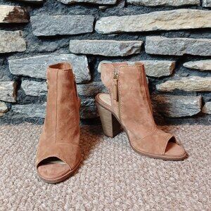 Women's Gianni Bini leather open toe sling back shoes sz 10